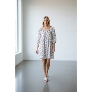 Before You with Love Mille Gauze Floral Dress Size Medium White NEW